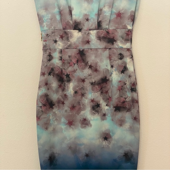 NWOT ASOS size 6 MIDI dress with asymmetrical hemline with watercolor effect - Picture 8 of 16